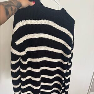 Striped Black and White Women's Sweater